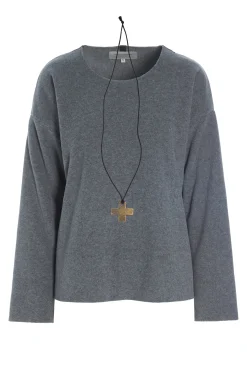 Shop BLUSE MIT RUNDEM HALS | 1355 Damen Pullovers